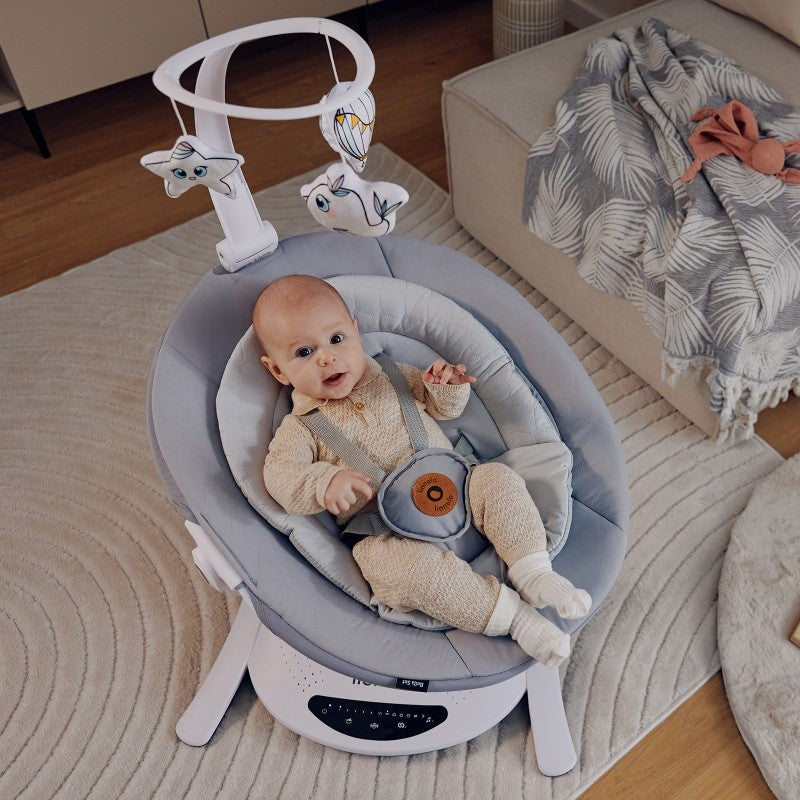 Lionelo - Otroški gugalnik Bella Grey Concrete - Set (2v1)