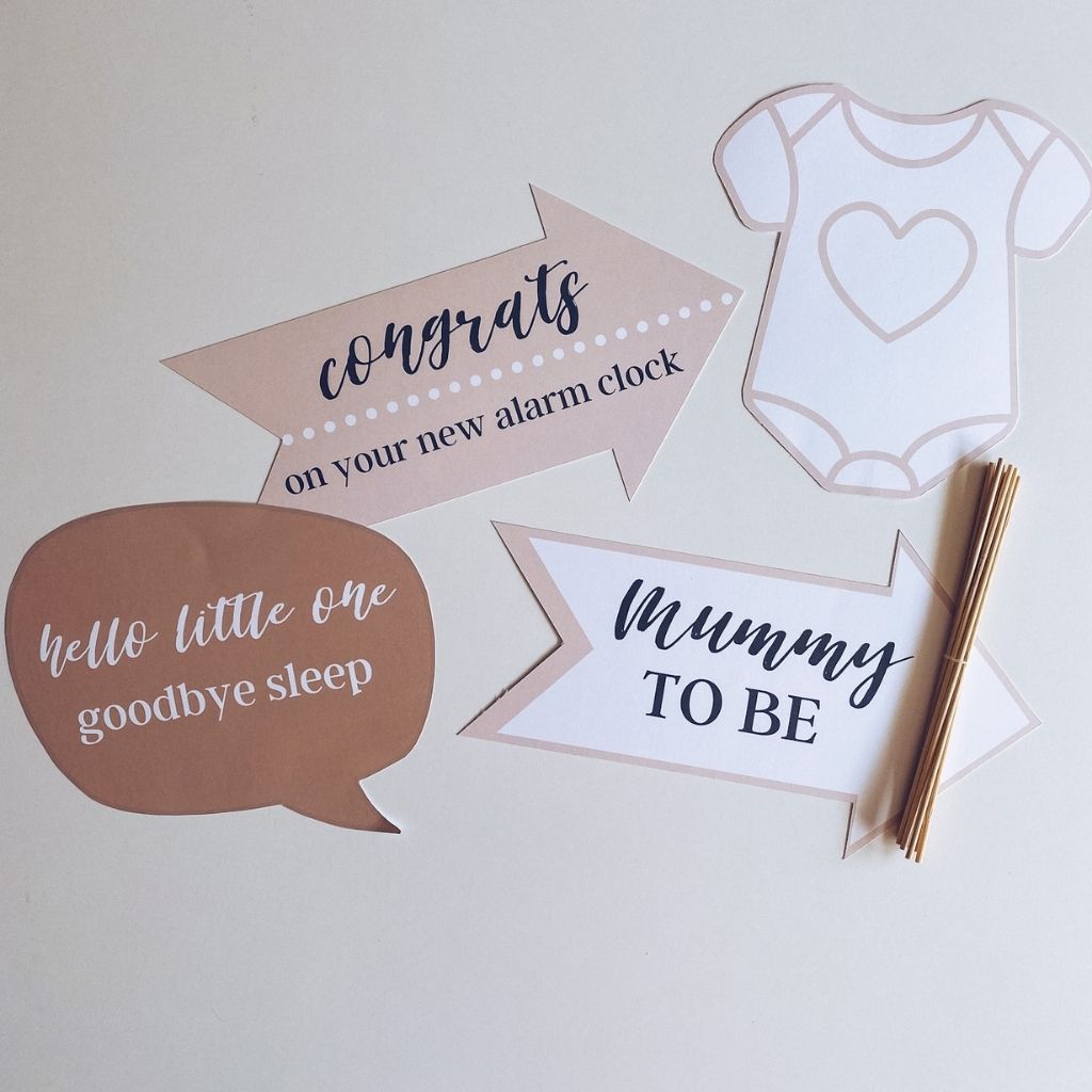 Baby Shower photo booth Boho Neutral
