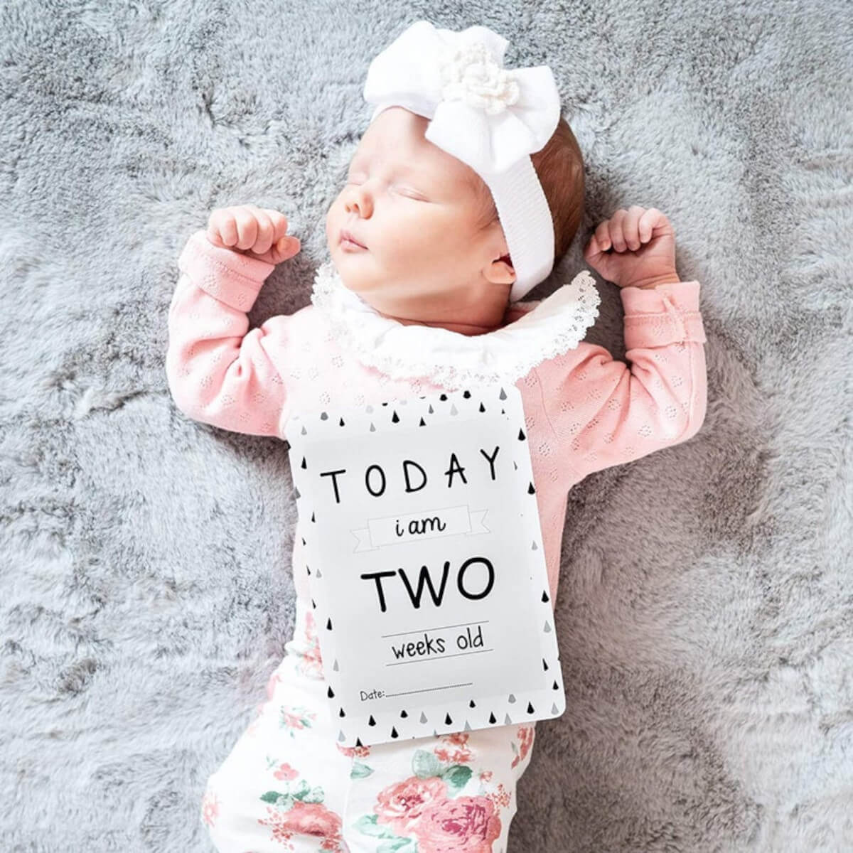 Priya & Peanut - Kartice za fotografiranje dojenčka - črno bele