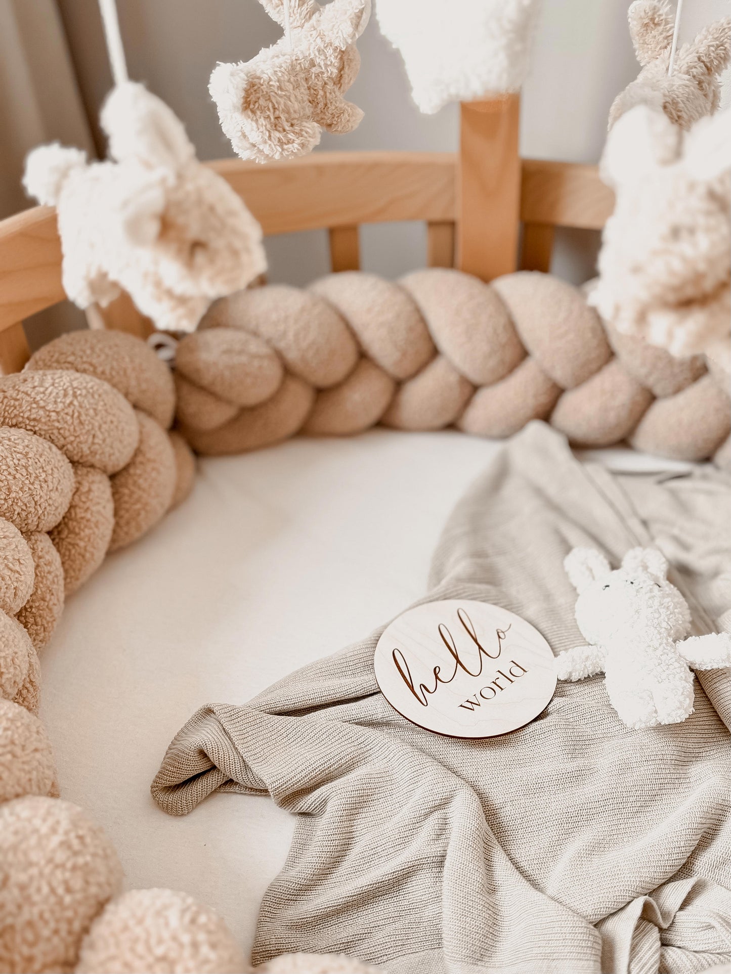 Obrobe za posteljico - 3-delne kitke Fluffy Boucle