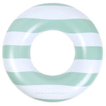 Naložite sliko v pregledovalnik galerije, Napihljiv obroč Green White Stripes, 90 cm - Swim Essentials
