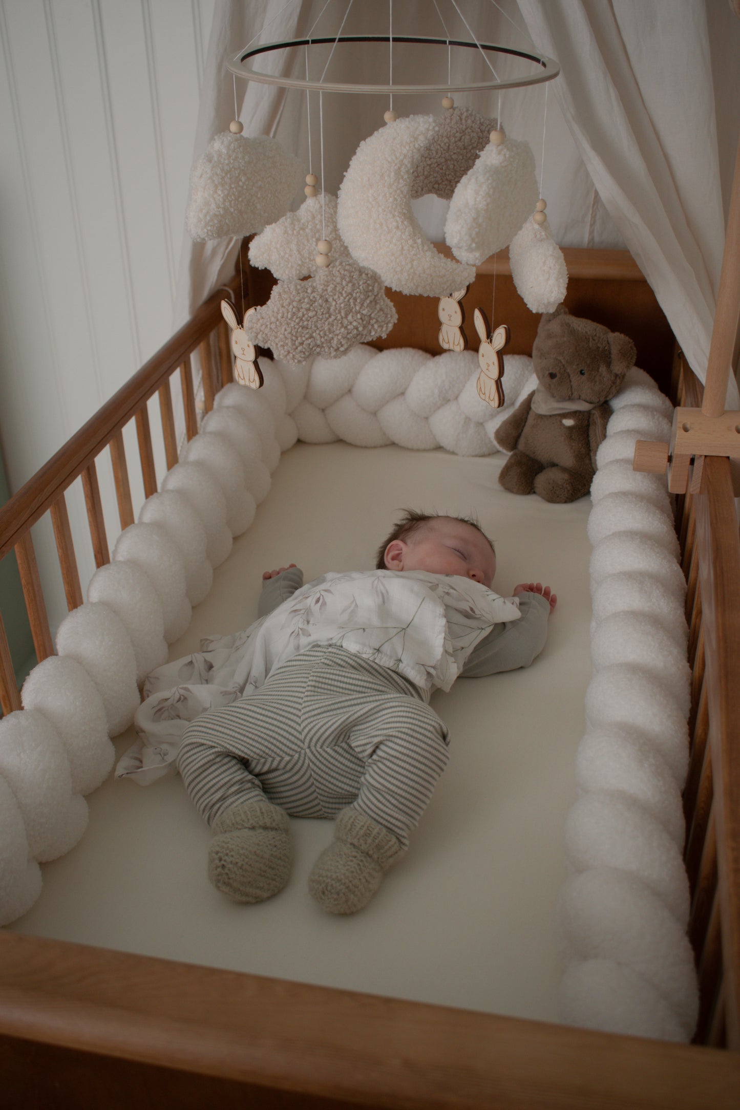 Obrobe za posteljico - 3-delne kitke Fluffy Boucle