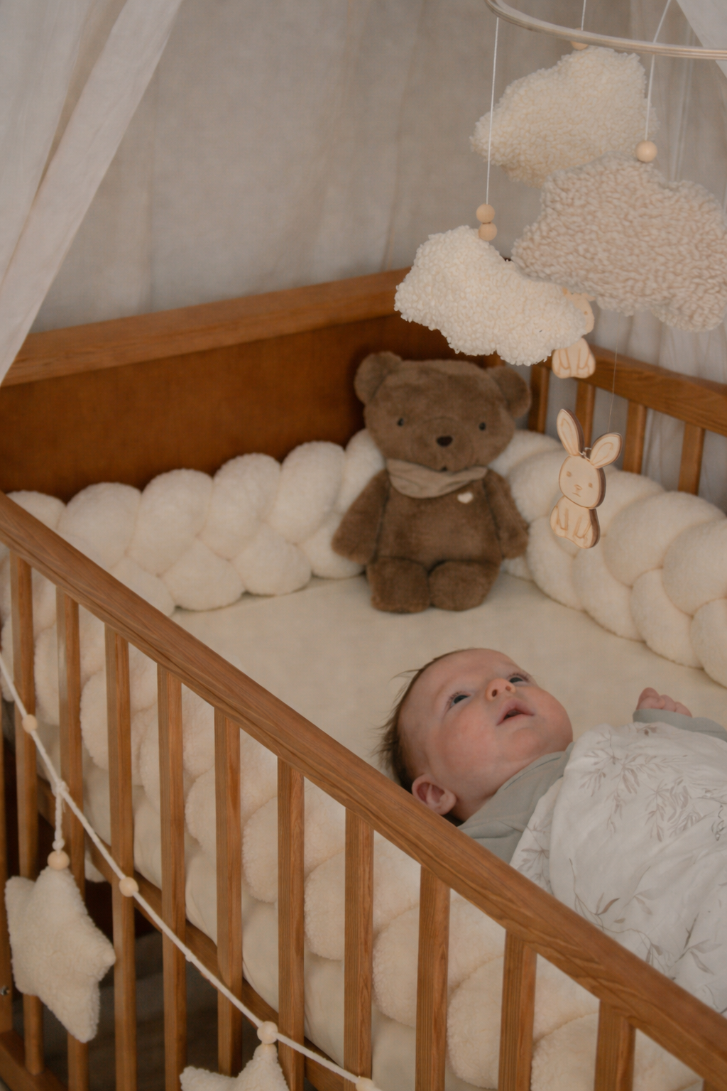 Obrobe za posteljico - 3-delne kitke Fluffy Boucle