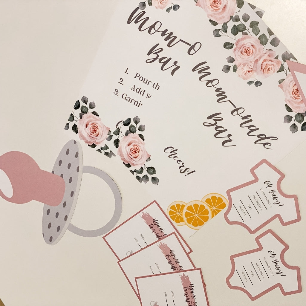 Baby Shower dekoracija Dusty Pink