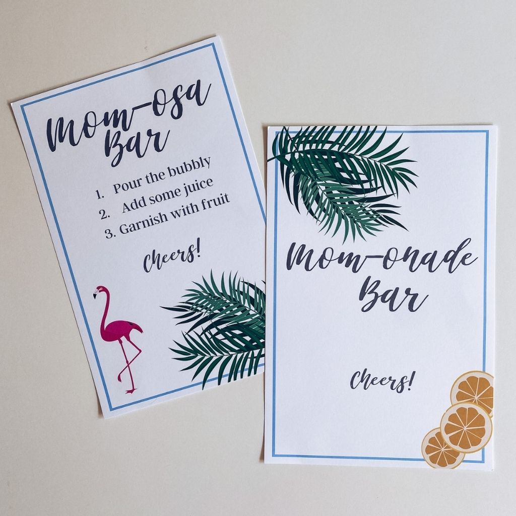 Baby Shower mom-onade bar Baby Blue