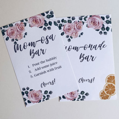 Baby Shower mom-onade bar Dusty Pink